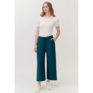 Cuyana French Terry Wide-Leg Cropped Pant
